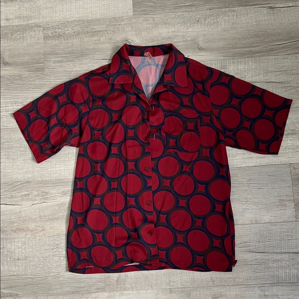 Devon Windsor Men Dexter Red and Black Men's Cabana Shirt Large